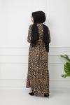 Hasır Kemerli Leopar Desen Pegasus Elbise HBS1124