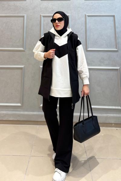 İçi elyaflı astarlı üçlü Takım  Siyah UMS50324