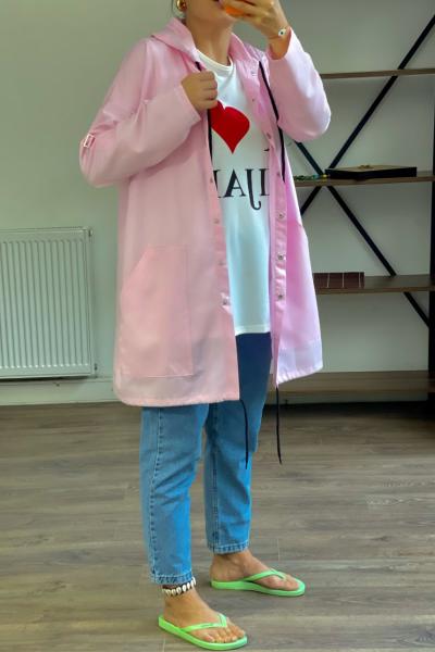 İçlikli cepli gömlekceket Pembe 1663