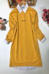 İki İplik Kumaş Baskılı Tunik  Sarı ADY632