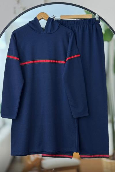 İki iplik şeritli takım lacivert slt30560