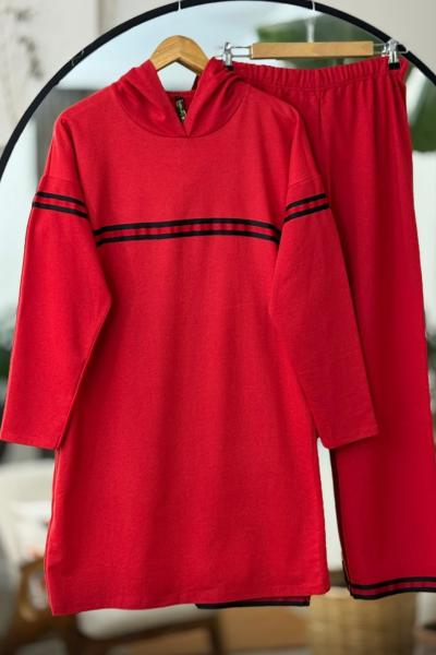 İki iplik şeritli takım kırmızı slt30560