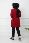 İki iplik penye tunik bordo HBS996