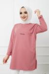 İki iplik Baskılı Tunik Gül HBS1194