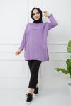 İki iplik Baskılı Tunik LilaHBS1194