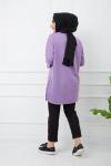 İki iplik Baskılı Tunik LilaHBS1194