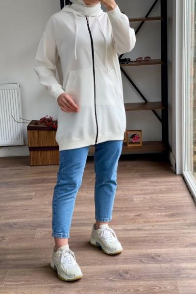 İki iplik kapşonlu sweatshirt slt 1514