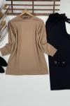 İki iplik tunik  bej TBT3003