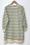 İki iplik yeşil çizgili tunik SLT30133
