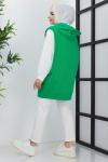 İki renk Kapşonlu tunik Yeşil  SLT3010
