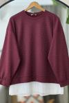 İncili Piliseli Oysh Tunik Bordo BK9516