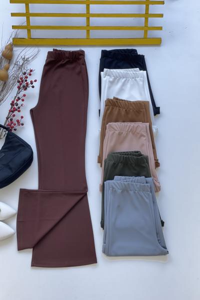 İspanyol paça  pantolon kahve SLT3086