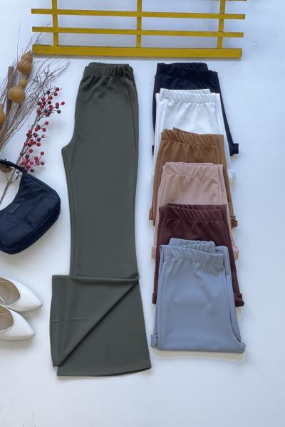 İspanyol paça  pantolon Yeşil SLT3086