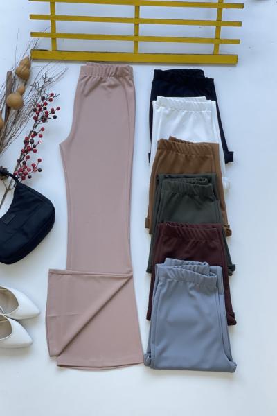 İspanyol paça  pantolon Bej  SLT3086