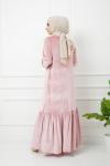 Kadife Elbise pembe UMS1246