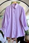 Kal bağcıklı  dokuma Keten ayrobin  Tunik lila NEW30302