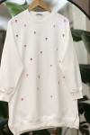 Kalıpli Nakış İşlemeli OYSHO Tunik Beyaz DST2012
