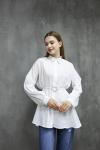 Kalp Kemerli Kloş Tunik Beyaz DST30298