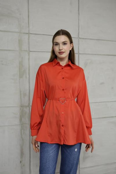 Kalp Kemerli Kloş Tunik TuruncuDST30298