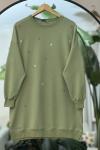 Kalpli  Nakış İşlemeli OYSHO Tunik Yeşil  DST2012