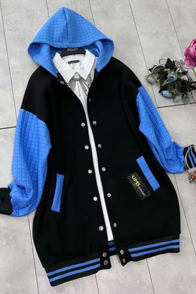 Kapitone detaylı kolejtipi ceket Mavi  UMS1655