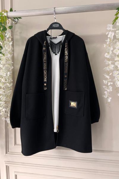 Kapşonlu fermuarlı Kısa Kaşe Kap Siyah UMS50228