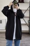 Kapşonlu ceket Siyah  1135