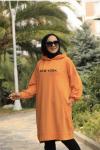 Kapşonlu  Tunik Hardal hbs728