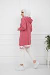 Kapşonlu Kol_Etek Ucu lastikli Tunik GülZNK935