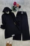Kapşonlu ikili takım siyah UMS1282