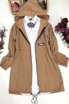 Kapşonlu cepli  yağmurluk Camel SLT1294
