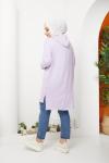 Kapşonlu Triko Tunik Lila ADY1303