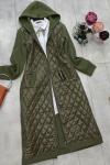 Kapşonlu üçiplik kapute Kap Haki yeşili   UMS1332