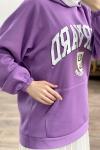 Kapşonlu sweat Shırt LİLA  ADY1249