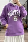 Kapşonlu sweat Shırt LİLA  ADY1249
