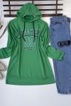 Kapşonlu Sweat shirt yeşil SLT6000