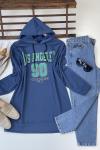 Kapşonlu Sweat shirt indigo   SLT6000