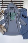 Kapşonlu Sweat shirt gri