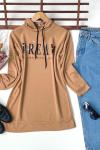 Kapşonlu  DREAM Tunik Camel   SLT3013