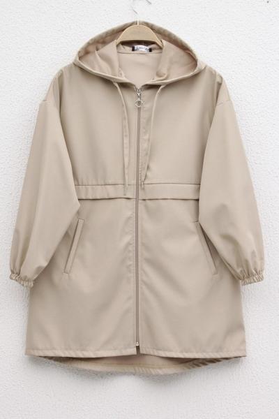 KAPŞONLU CEPLİ KAP BEJ SLT30105