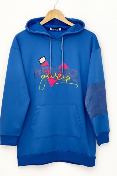 Kapşonlu kanguru cepli tunik Saks ALR30169