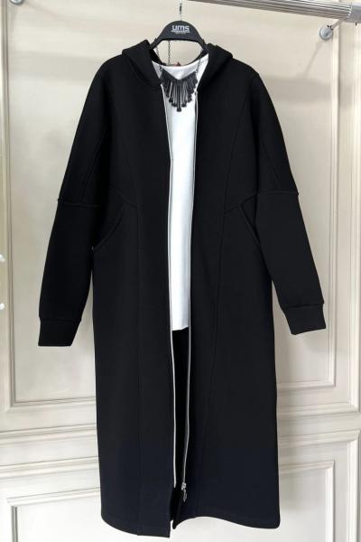 Kapşonlu fermuarlı Üçiplik  Kap Siyah UMS50117