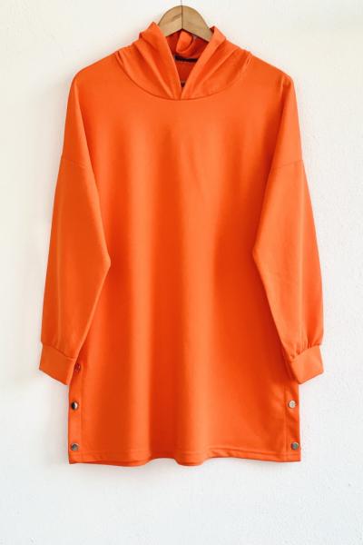 KAPŞONLU ÇITÇITLI  İKİİPLİK TUNİK  turuncu   ADY30100