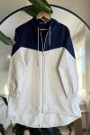 Kapşonlu çift renkli cepli Yağmurluk Ekru DST2018