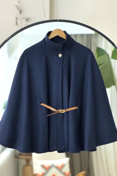 Kaşe Kumaş Kemerli Panco Lacivert NW6062