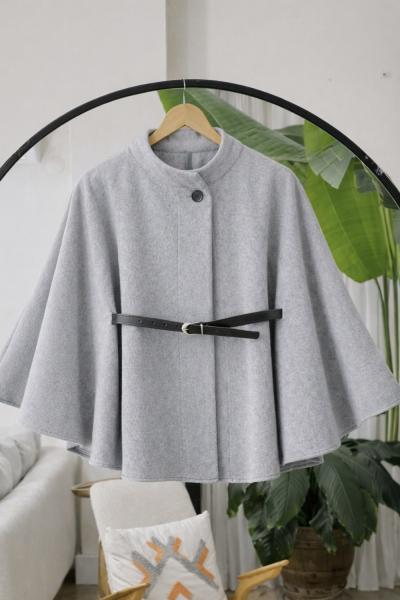 Kaşe Kumaş Kemerli Panco  gri NW6062