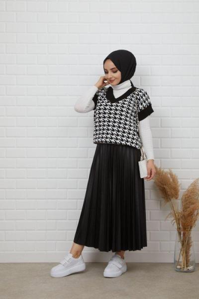 Kazayağı Triko Süveter Siyah NFS14489