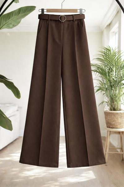 Kemerli Bol pantolon Kahverengi SLT8073