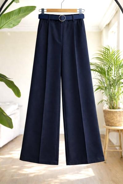 Kemerli Bol pantolon Lacivert SLT8073