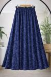 Kemerli çiçek işlemeli astarlı Tül etek İndigo BK9543